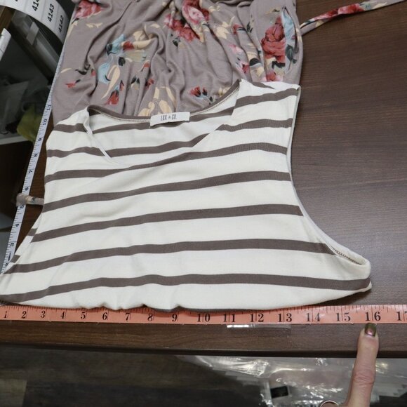 Lux & Co. Maxi Dress Womens M Gray Coastal Boho Cottagecore Grannycore Romantic - Picture 9 of 16